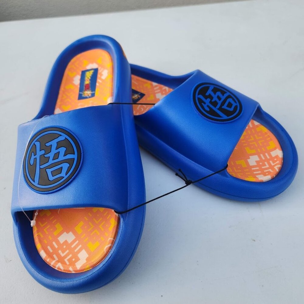 NEW DragonBall Z Dragon Ball Z Men’s Size 7 Slippers Sandals Slides Blue Orange